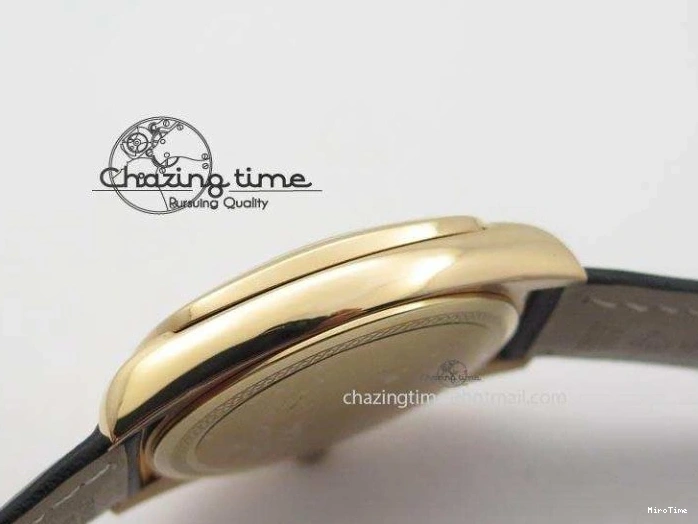 MiroTime 0103 EyeCatching Cellini Date RG Rose Gold Dial Numeral Markers On Black Leather Strap A 3884